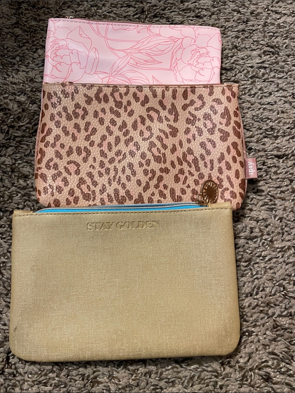 ipsy Gold Metallic Cosmetic Pouch